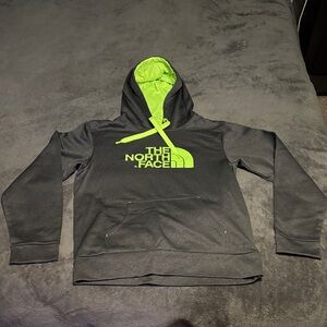 The North Face Charcoal Hoodie with Lime Accents